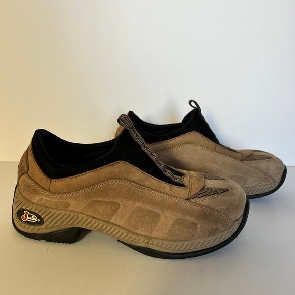 JUSTIN ankle boots, leather & suede slip on women’s size 5 1/2 - Picture 4 of 10